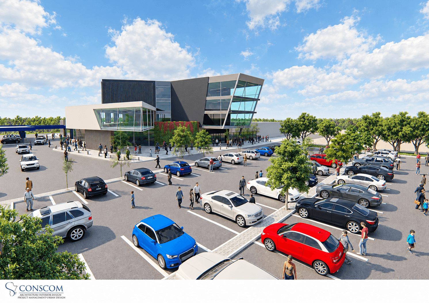 elevated parking view