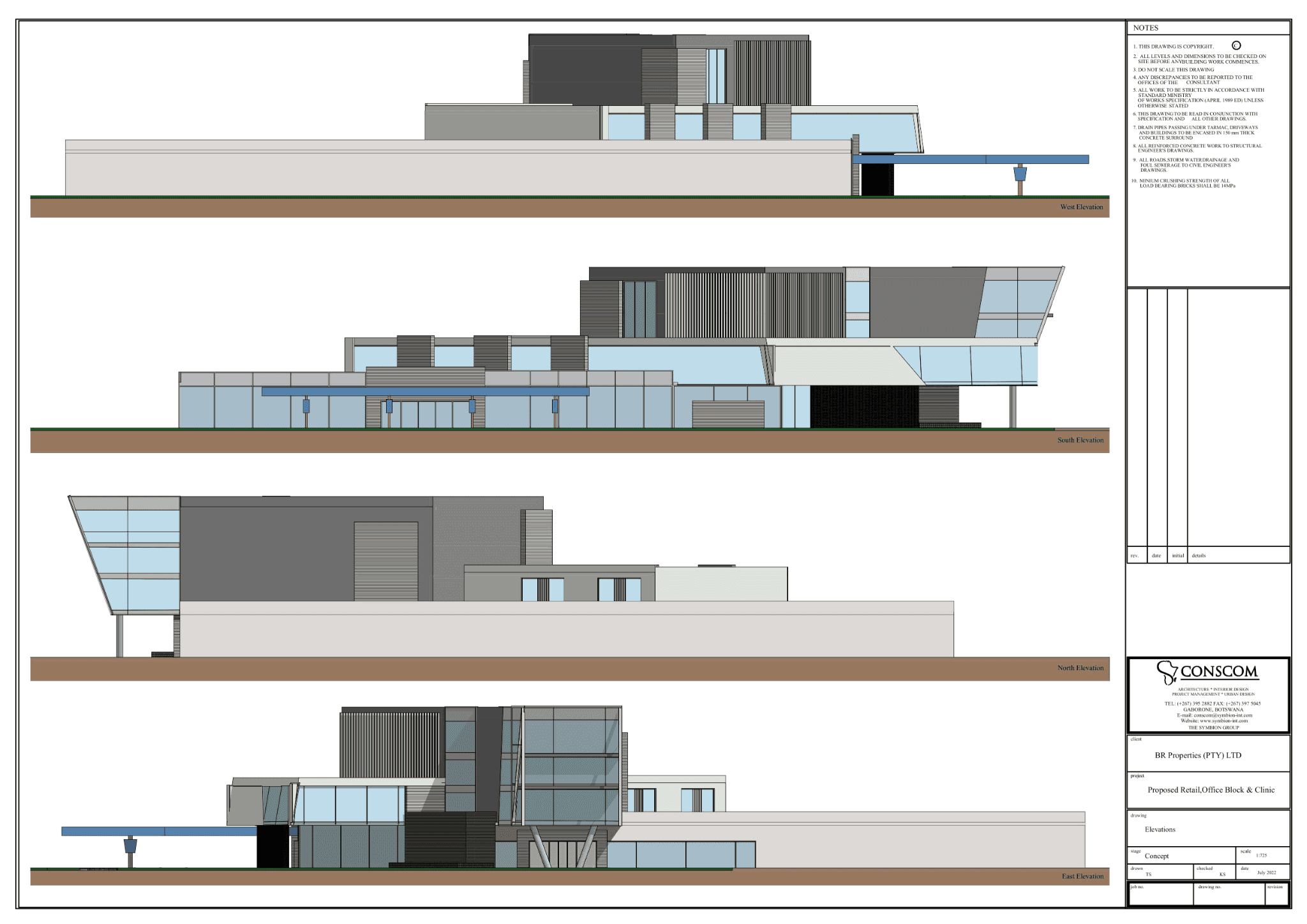 Rail Sqquare elevations